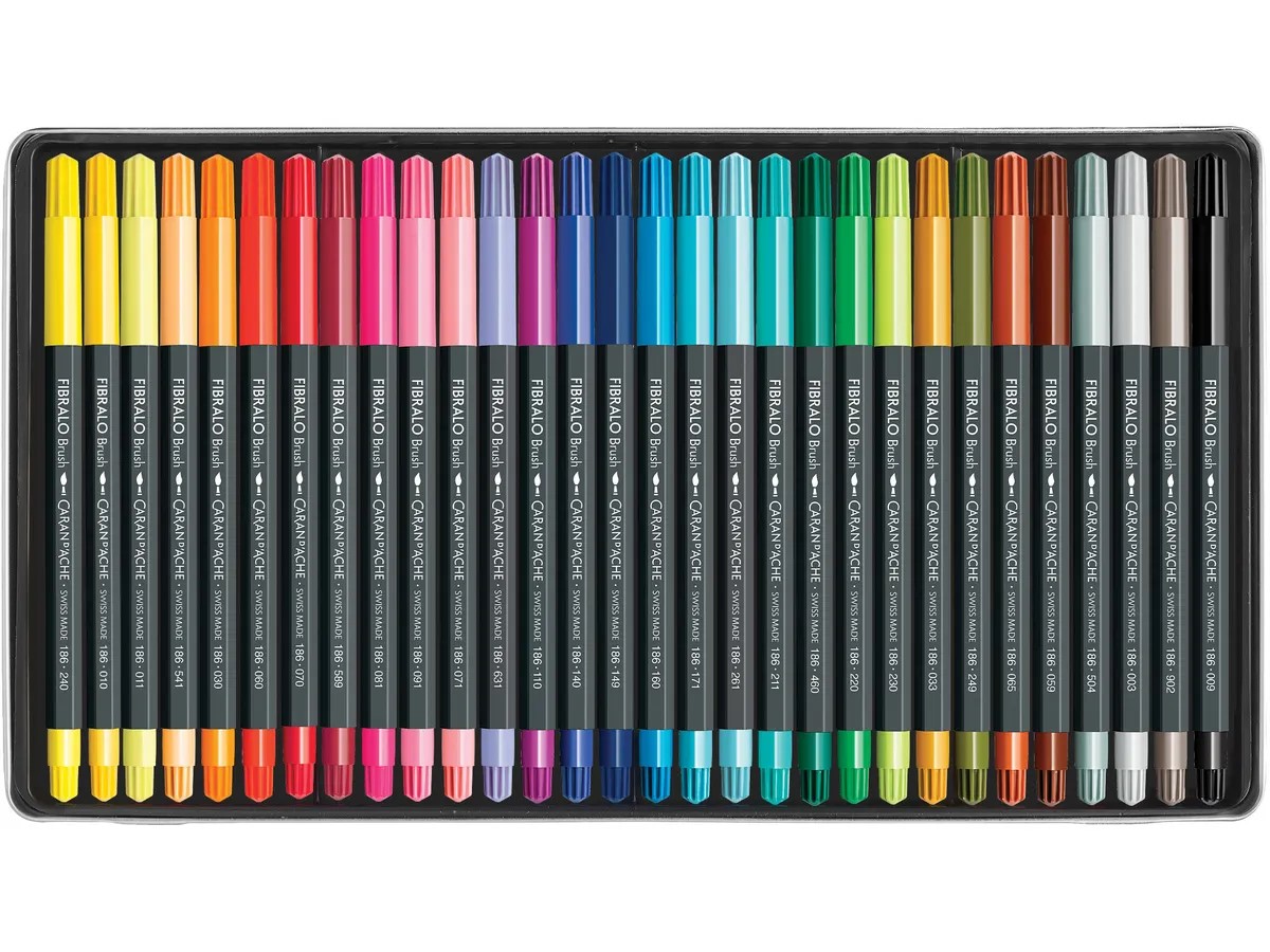Caran d'Ache Fibralo Brush viltstift met 30 kleuren