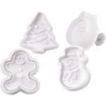 CCHobby uitsteekvormen met stempel - Kerstboom, Sneeuwpop, Koekeman, Kerstbal