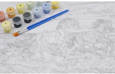Enjoy art schilder op nummer - paarden bij zonsondergang