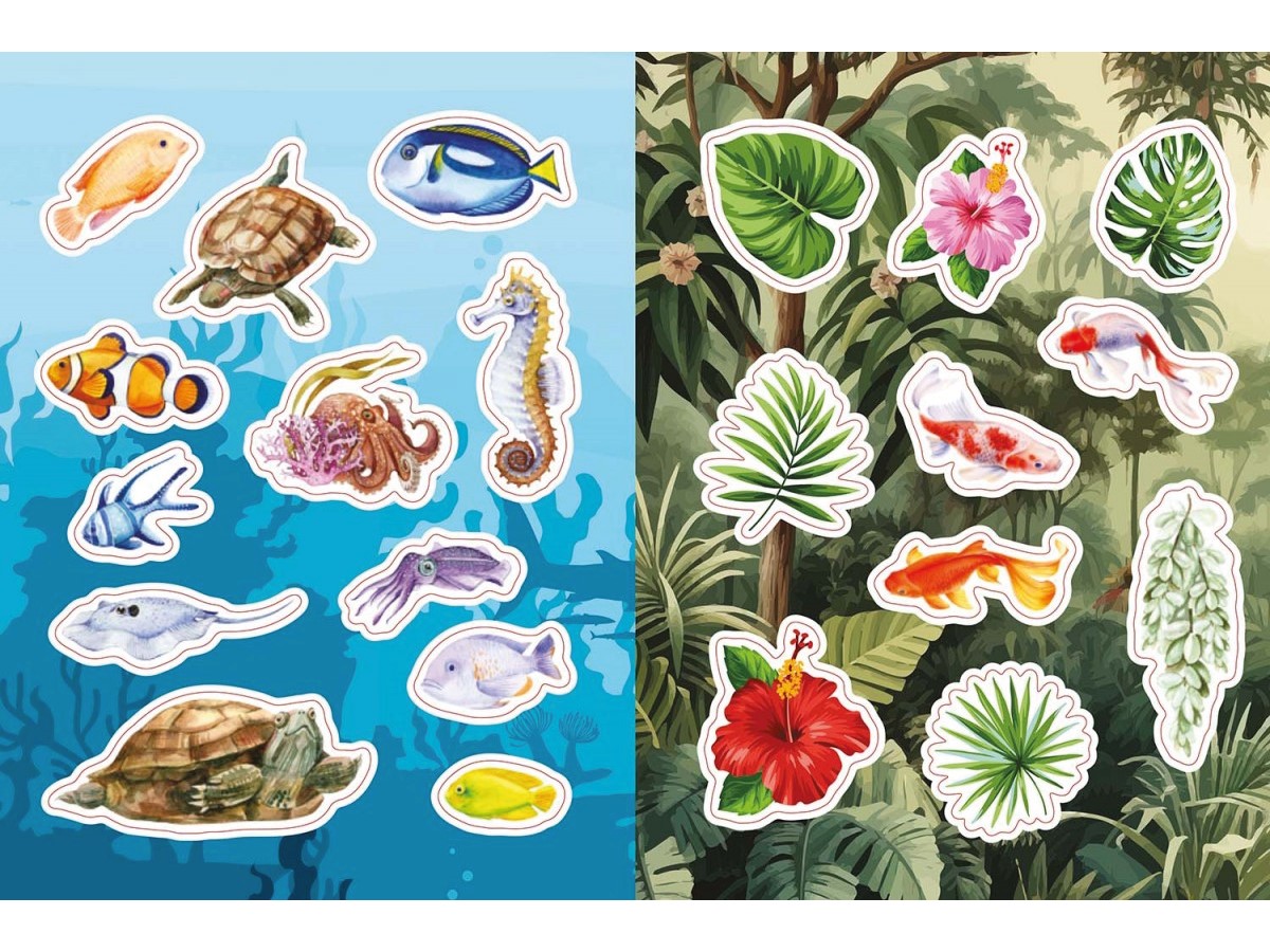 Flora & fauna sticker-, kleur- en activiteitenboek