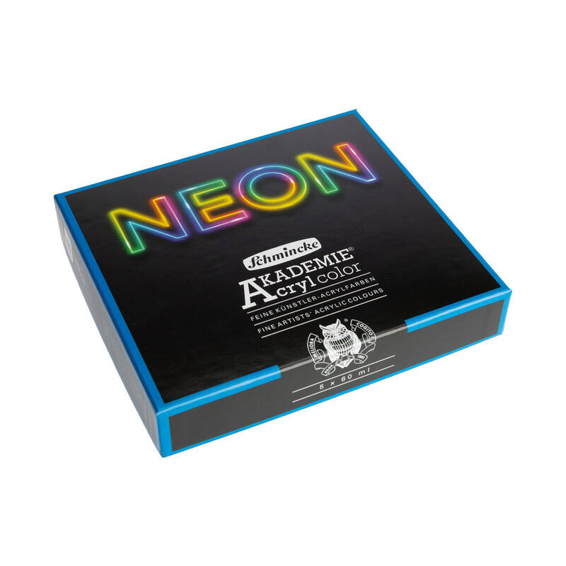 Schmincke akademie acrylcolor - set 5 x 60ml neon
