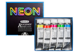 Schmincke akademie acrylcolor - set 5 x 60ml neon