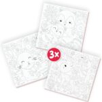 SES schilderen op nummer canvas - 3x bosdieren
