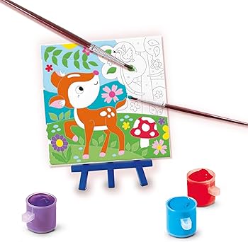SES schilderen op nummer canvas - 3x bosdieren