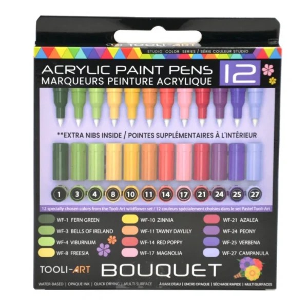 Tooli-art acrylstiften - set 12 bouquet