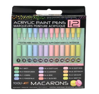Tooli-art acrylstiften - set 12 macarons