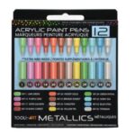 Tooli-art acrylstiften - set 12 metallic
