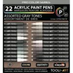 Tooli-art acrylstiften - set 22 grijs