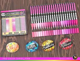 Tooli-art acrylstiften - set 22 roze