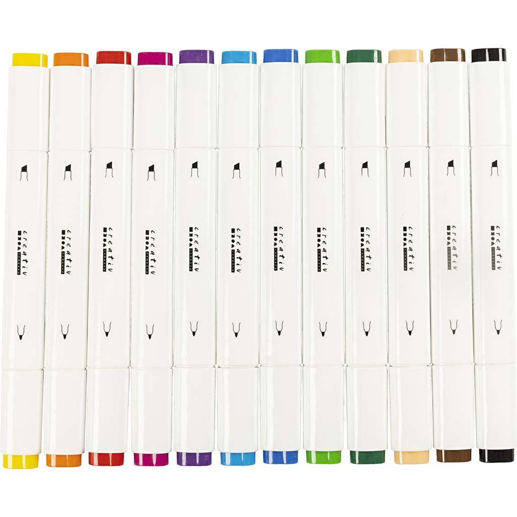 CCHobby alcoholmarker - set 12 standaard kleuren