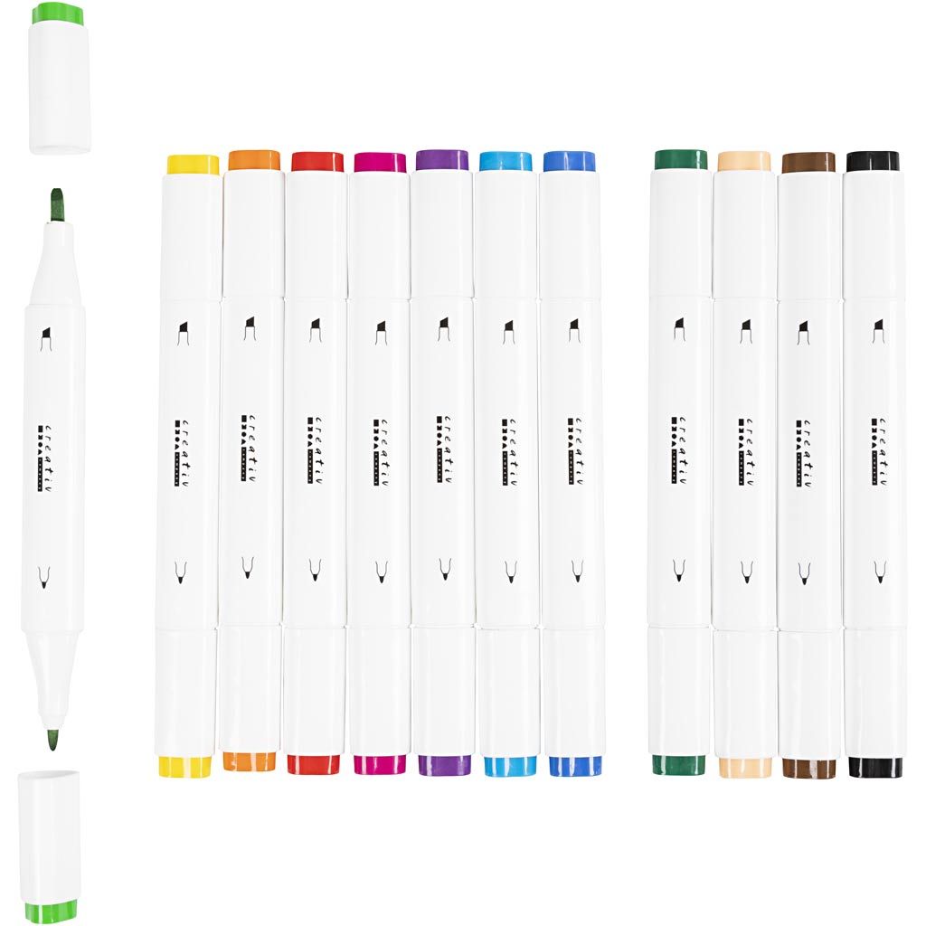 CCHobby alcoholmarker - set 12 standaard kleuren