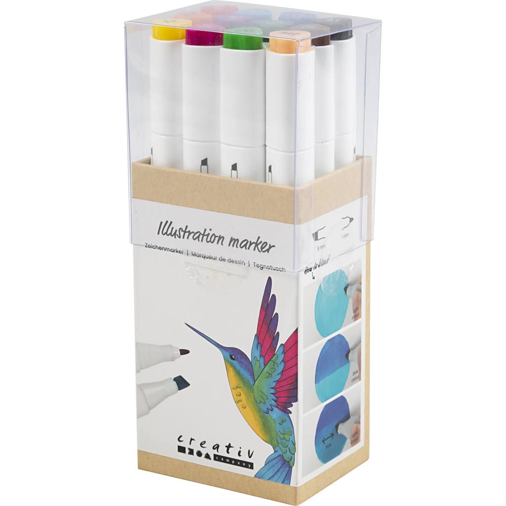 CCHobby alcoholmarker - set 12 standaard kleuren