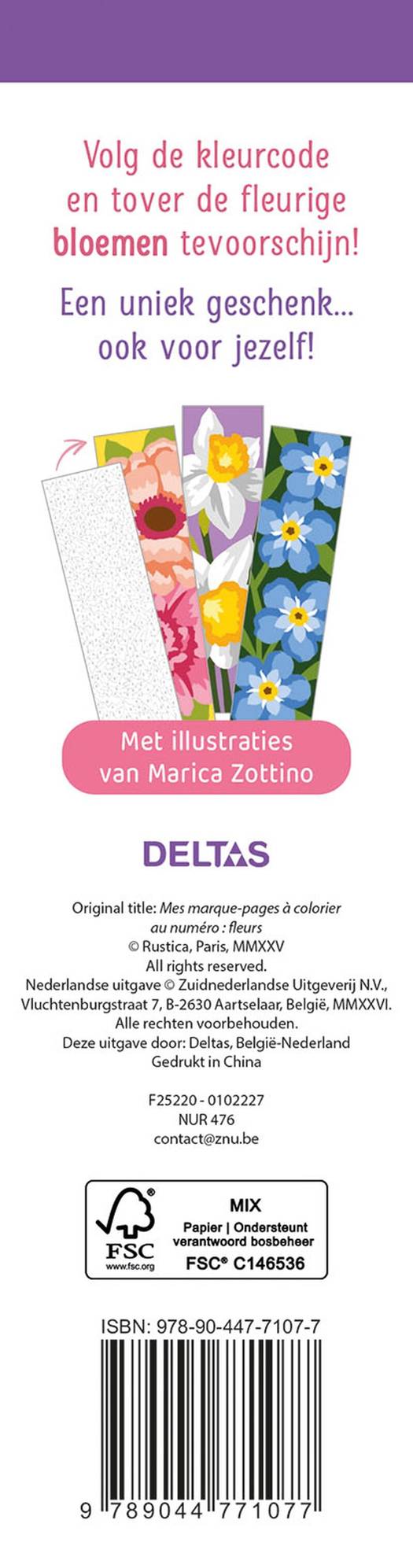 De mooiste boekenleggers om in te kleuren op nummer - bloemen