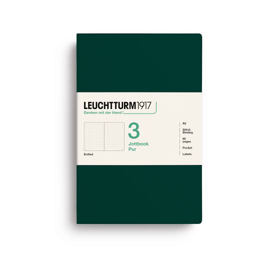 Leuchtturm1917 jottbook pur medium - dotted - forest green