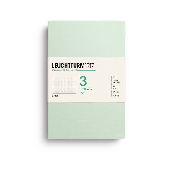 Leuchtturm1917 jottbook pur medium - dotted - mint green