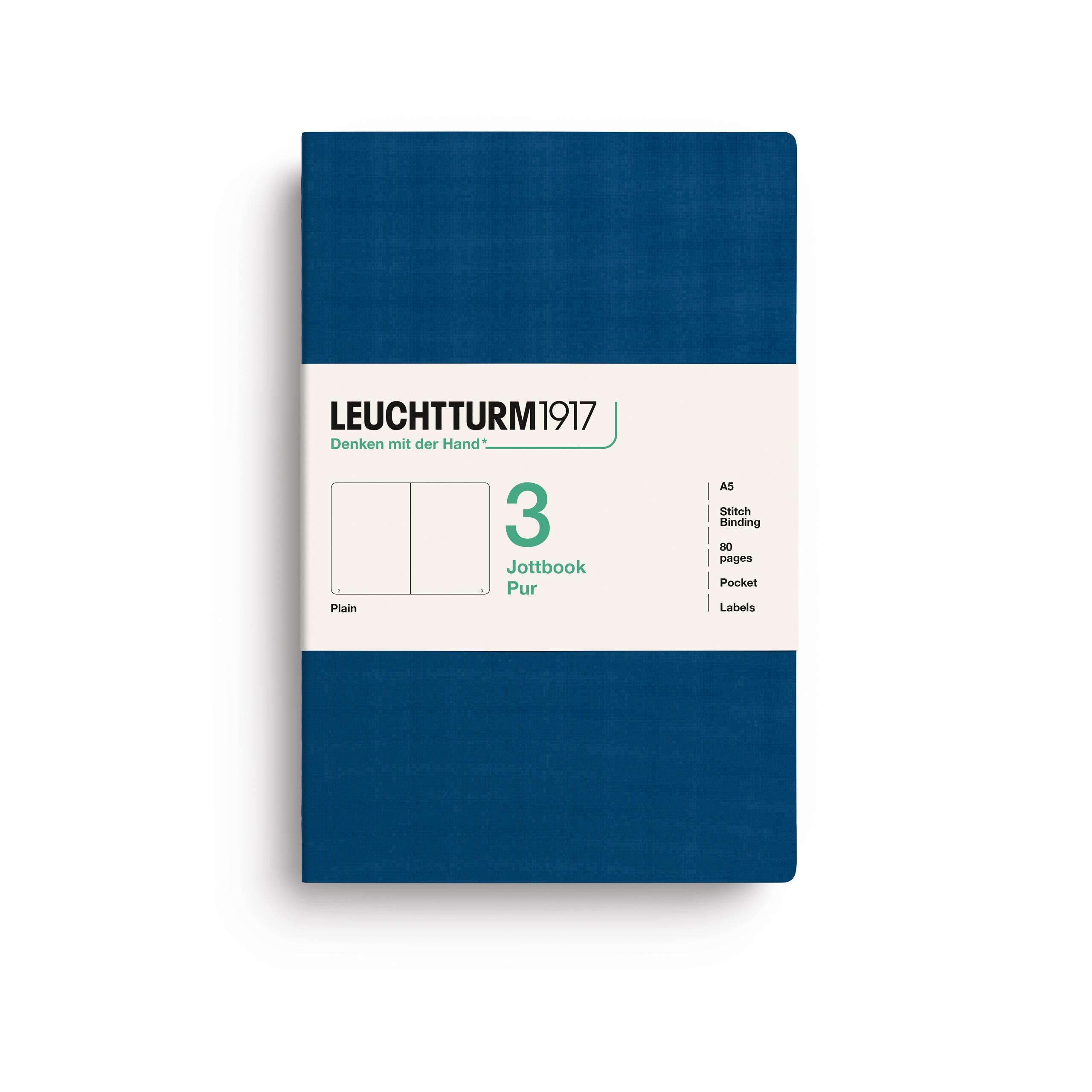 Leuchtturm1917 jottbook pur medium - plain - indigo
