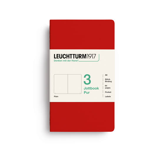 Leuchtturm1917 jottbook pur pocket - blanco - cherry