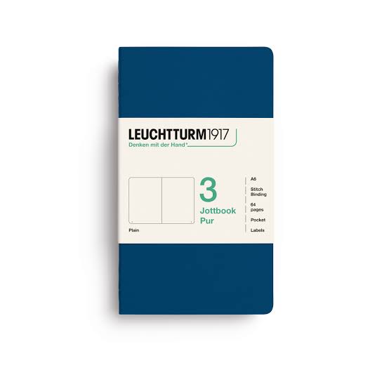 Leuchtturm1917 jottbook pur pocket - blanco - indigo