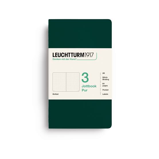 Leuchtturm1917 jottbook pur pocket - dotted - forest green