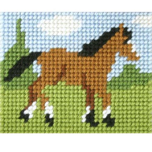 Orchidea 9707 My First borduurpakket paard voorbedrukt stramien 17x20,5 cm