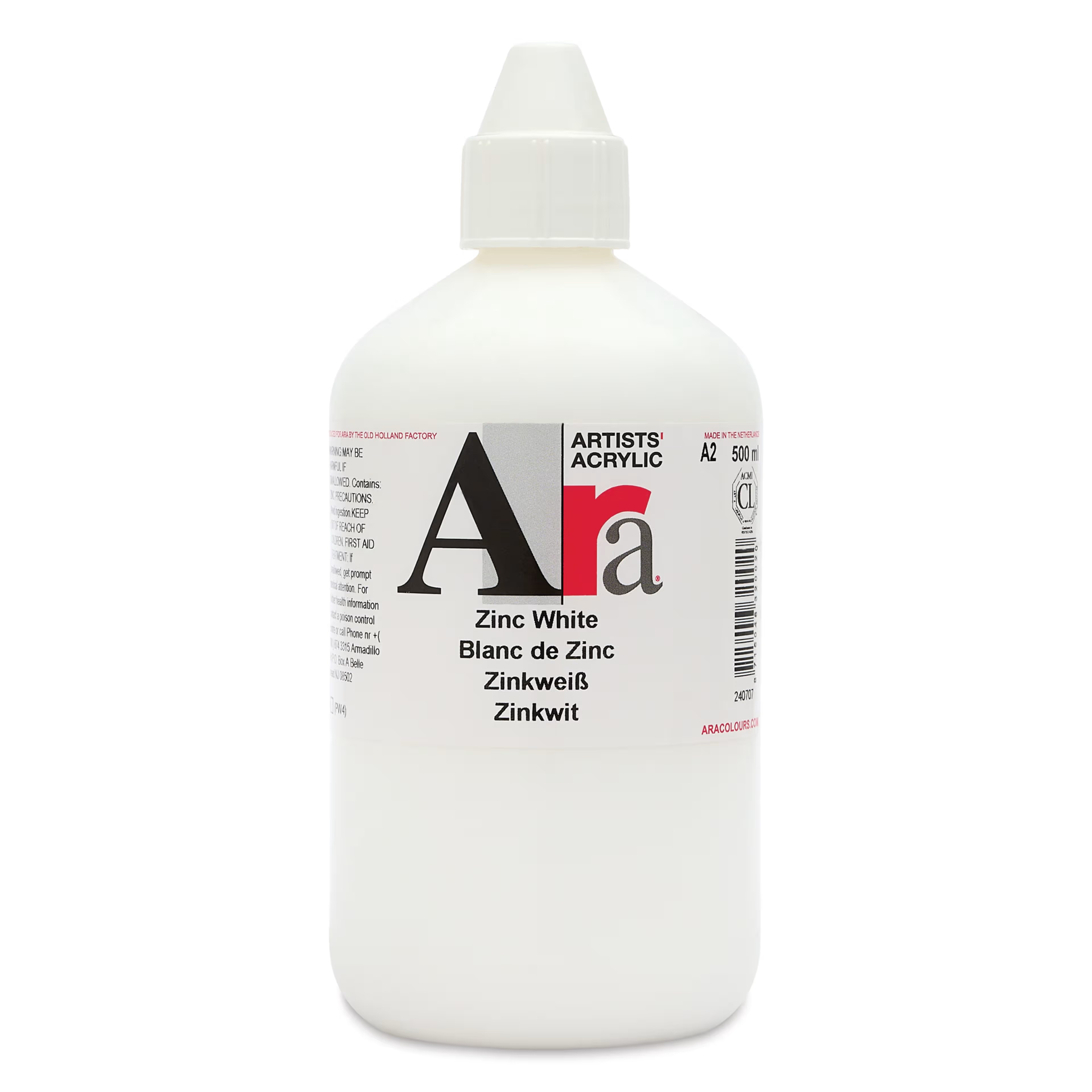 ARA acrylverf 500ml – A2 zinkwit