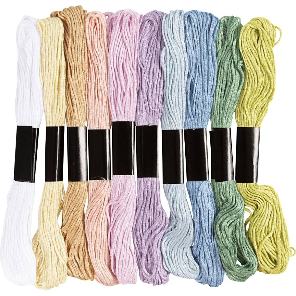 Borduurgaren - 10 pastelkleuren