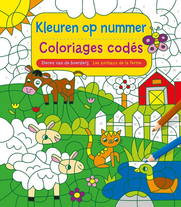 Dieren van de boerderij - kleuren op nummer