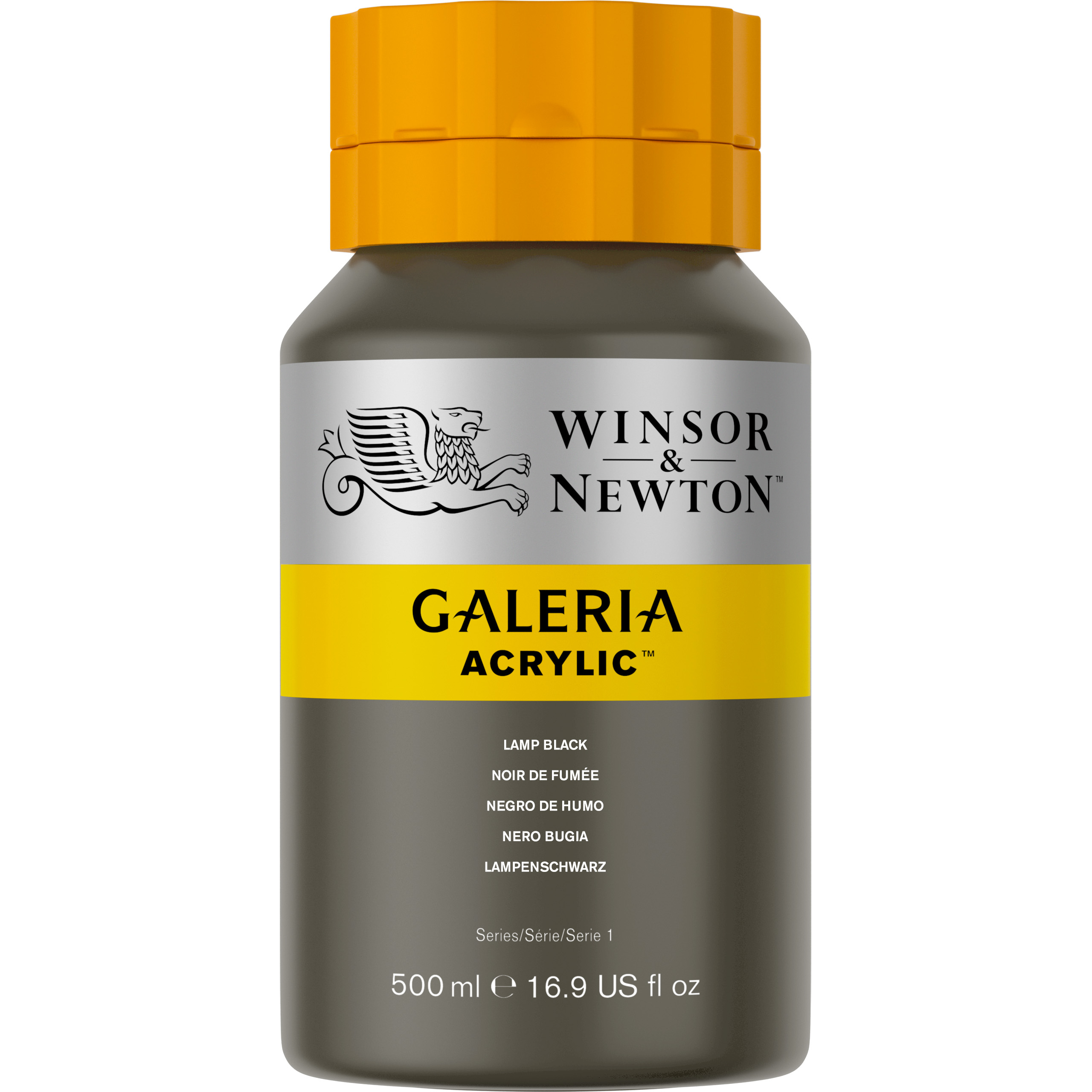 Winsor & Newton Galeria acrylverf 500ml - 337 lamp black