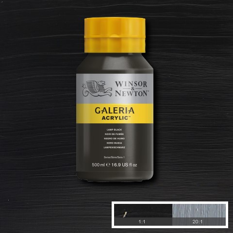 Winsor & Newton Galeria acrylverf 500ml - 337 lamp black