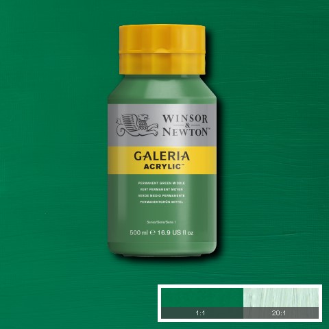 Winsor & Newton Galeria acrylverf 500ml - 484 permanent green middle