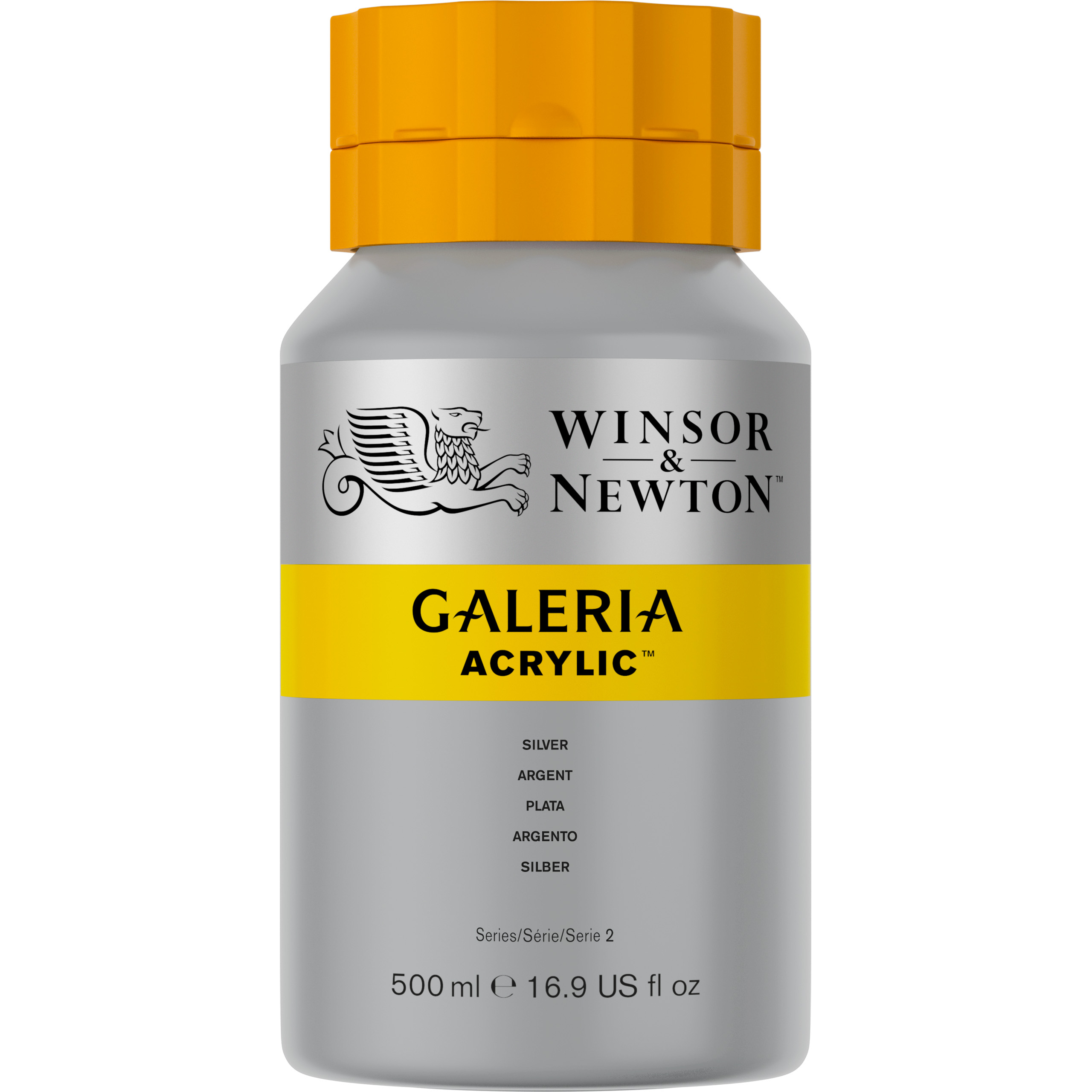 Winsor & Newton Galeria acrylverf 500ml - 617 silver