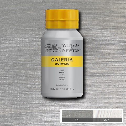 Winsor & Newton Galeria acrylverf 500ml - 617 silver