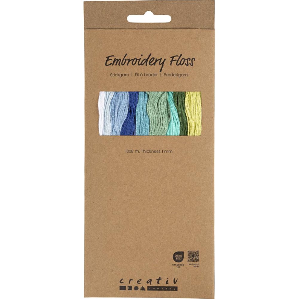 Borduurgaren - 10stuks blauw/groen harmonie