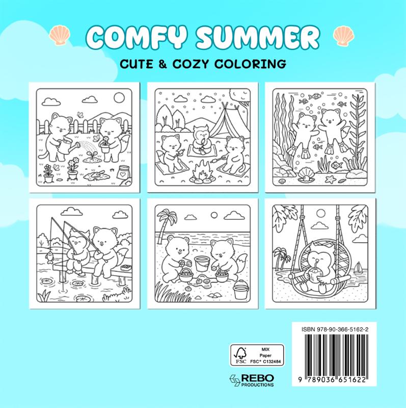 Comfy summer - coloring book cafe