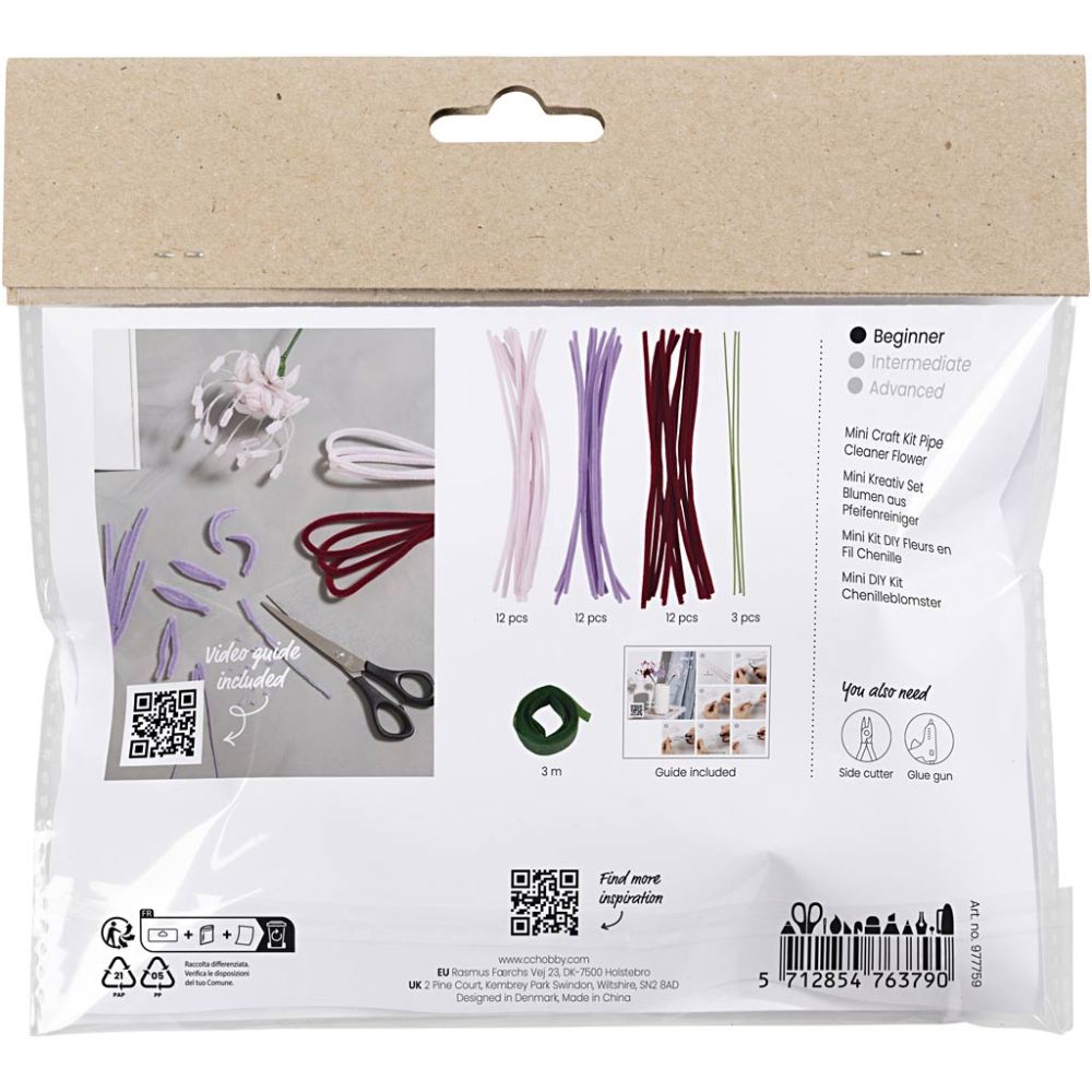 Mini Hobbyset Bloemen van Chenilledraad - lelie