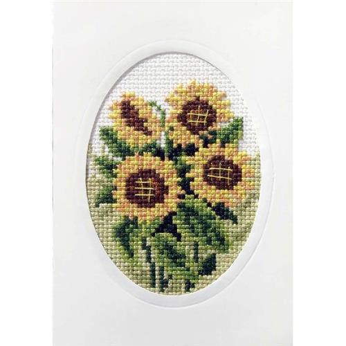 Orchidea 6099 Voorbedrukt kruissteek borduurpakket Zonnebloemen 11,5x11,5cm