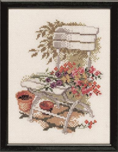 Pako 215.365 Borduurpakket telpatroon aïda Tuinstoel 15x20cm