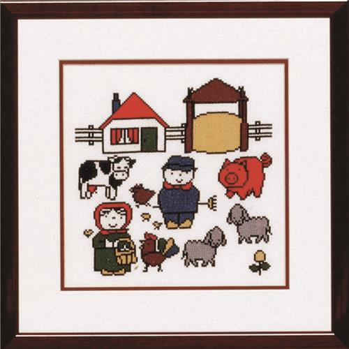 Pako 230.275 Borduurpakket telpatroon aïda Dick Bruna boerderij 38 x 38 cm