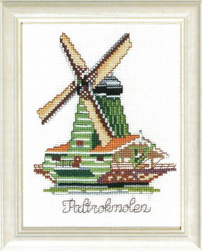 Pako borduurpakket telpatroon aïda molen 13x17cm