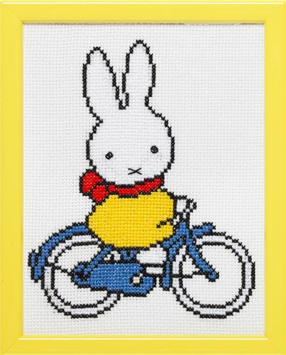 Pako borduurpakket telpatroon aïda Nijntje op de fiets 13x17cm