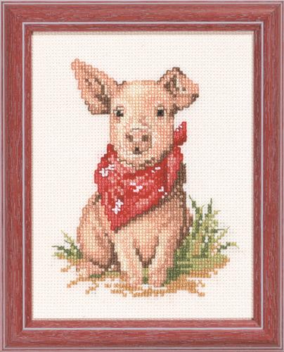 Pako borduurpakket telpatroon aïda varken 13x17cm