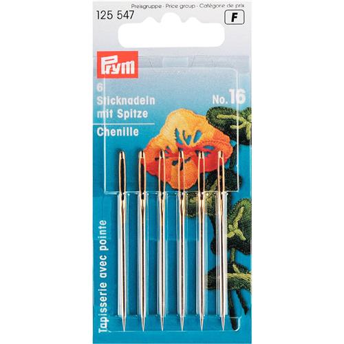 Prym 125547 Borduurnaalden met punt staal No. 16 1,60x55mm