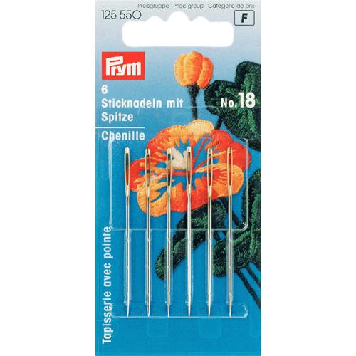 Prym 125550 Borduurnaalden met punt staal No. 18 1,20x50mm