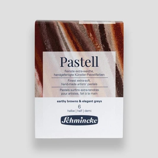 Schminke pastelkrijt - set 6 halve - earthy browns & elegant greys