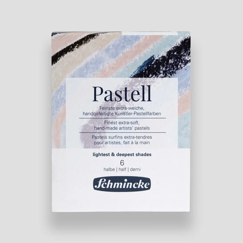Schminke pastelkrijt - set 6 halve - lightest & deepest shades