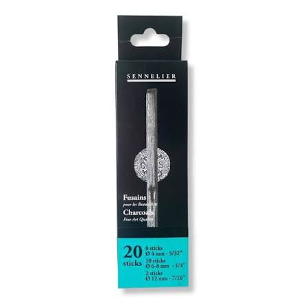 Sennelier houtskool assorti 20 stuks 4 - 12mm