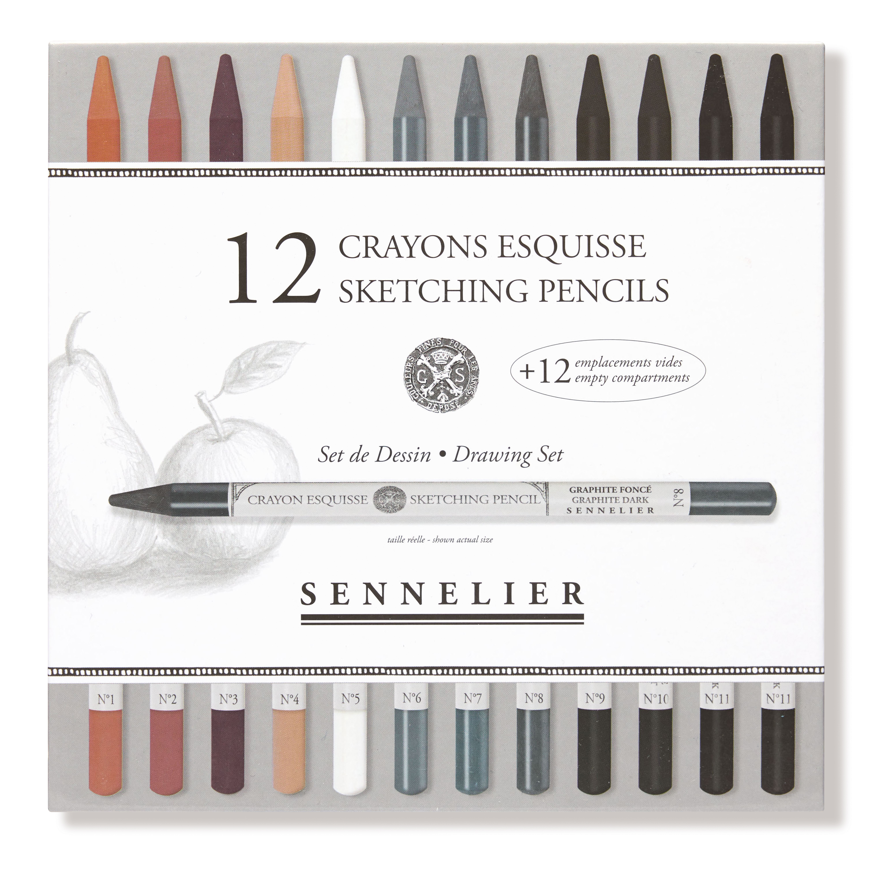 Sennelier schetspotlood - set 12