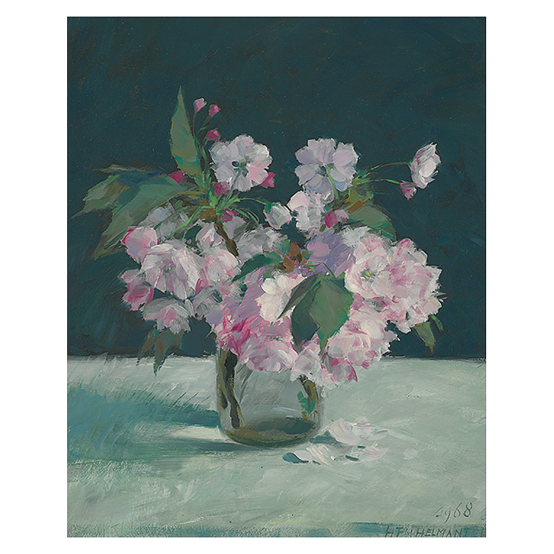 Wenskaart Henk Helmantel - Stilleven met Japanse kers - 10x10
