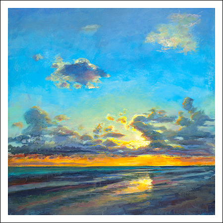 Wenskaart Keimpe van der Kooi - Avond aan zee - 15 x 15