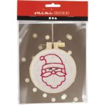 CCHobby mini creative kit - borduren kerstman wit